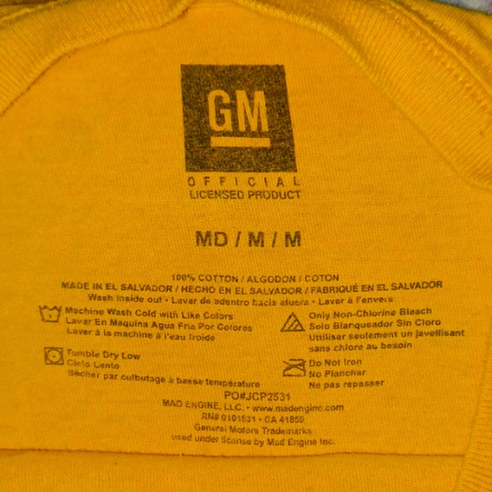 General Motors Yellow Firebird Graphic T-Shirt - Picture 2 of 4